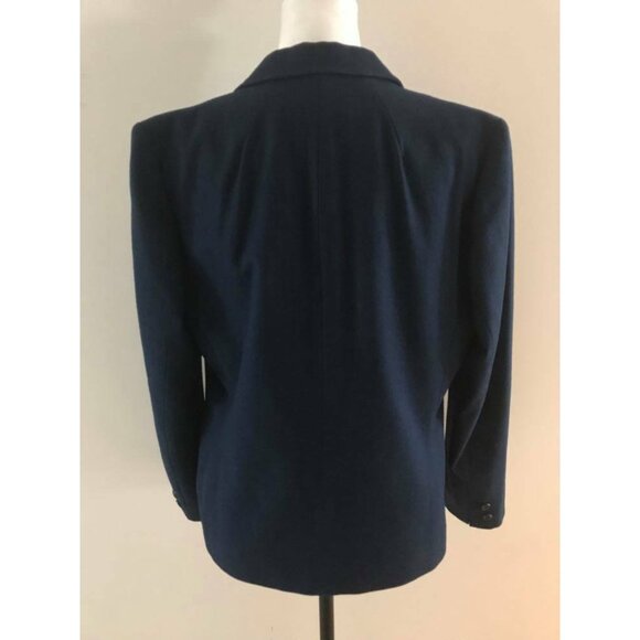 Vintage PENDLETON Blazer Jacket 100% Pure Virgin Wool Navy Blue Lined Size 12? - Picture 4 of 8